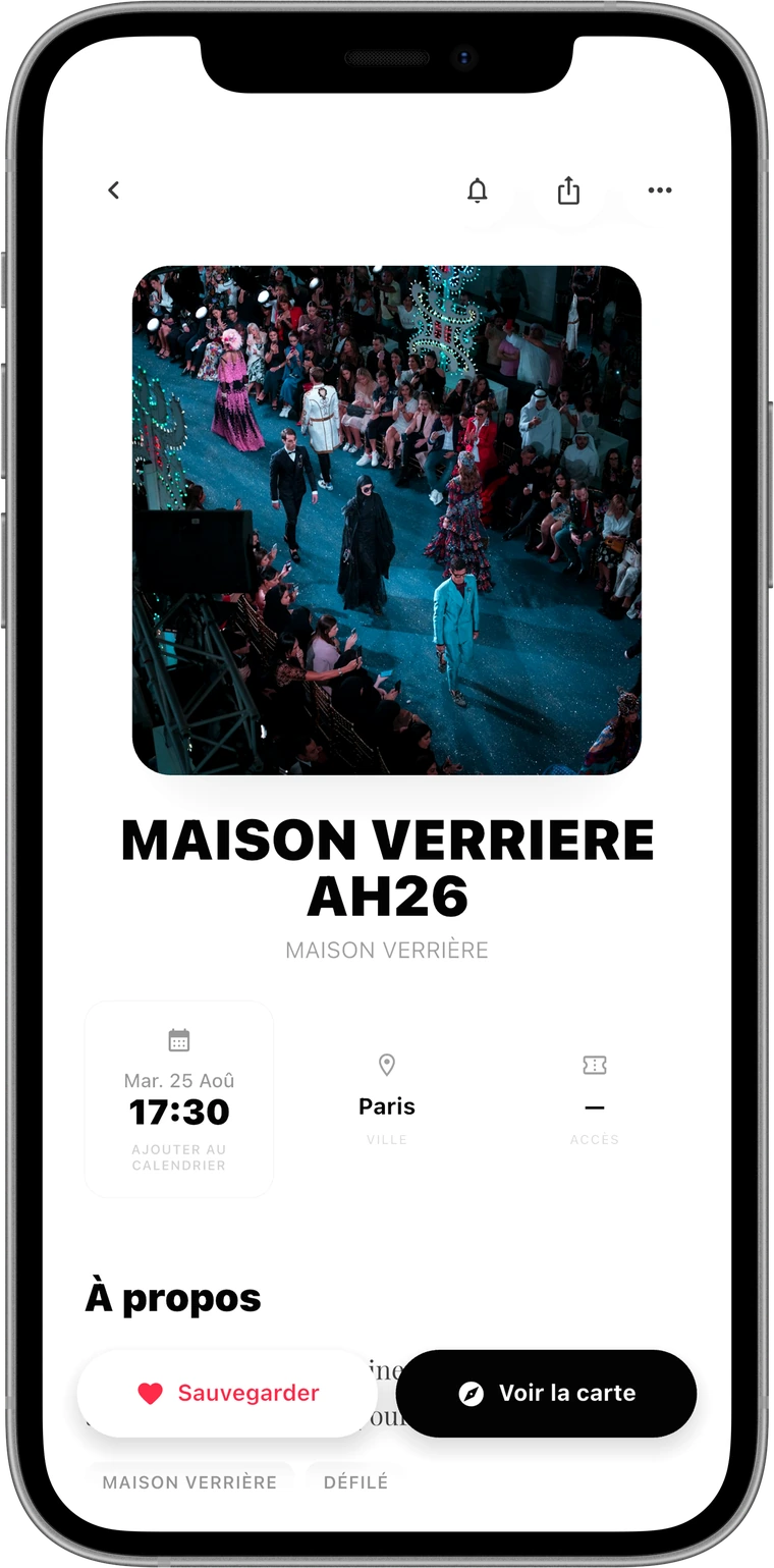 La fiche d'un défilé dans 1LAYNE