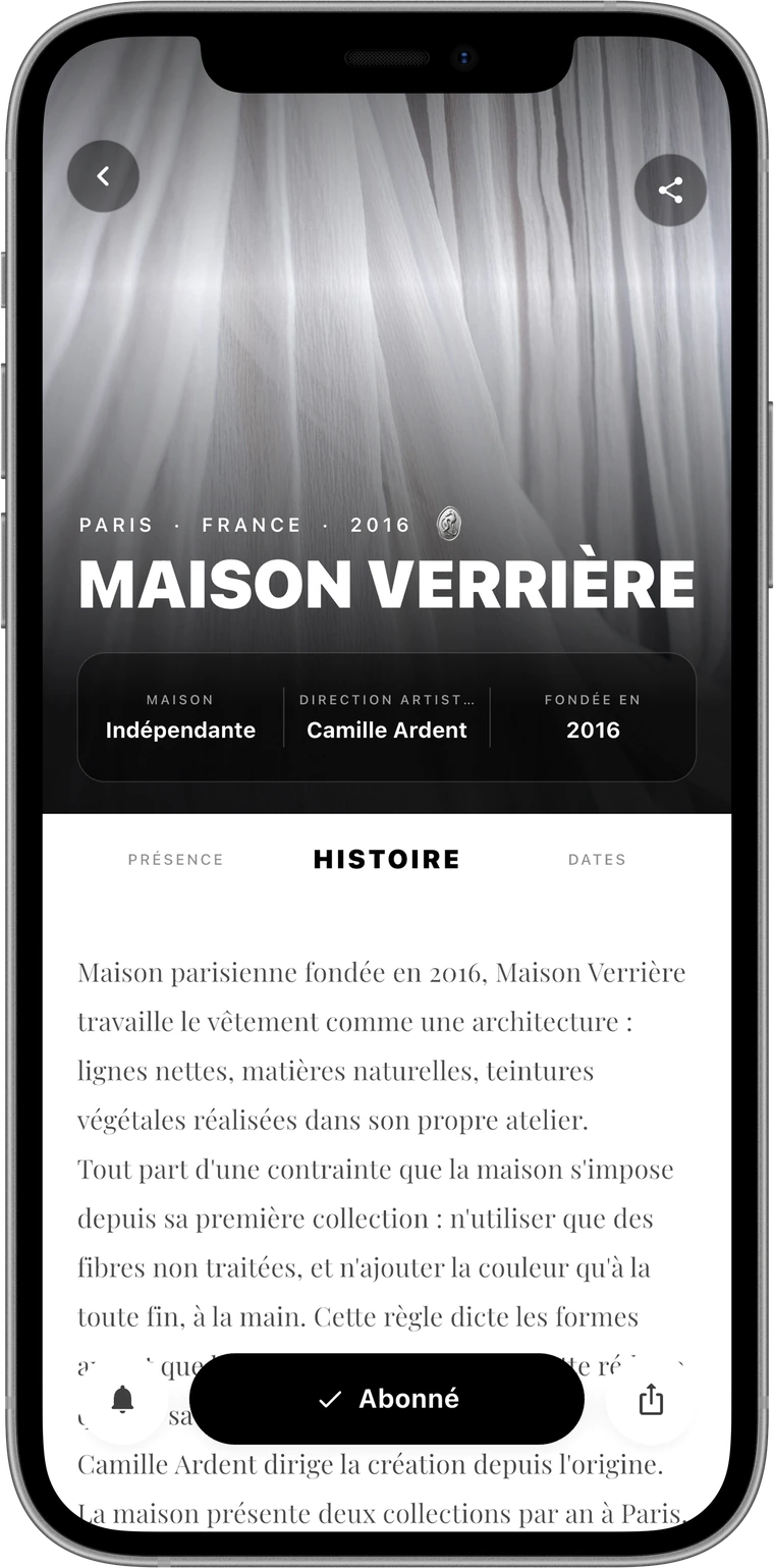 La page d'un organisateur dans 1LAYNE : son histoire année par année
